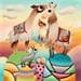 Peinture Lamas land par Lennoz Raphaële | Tableau Huile
