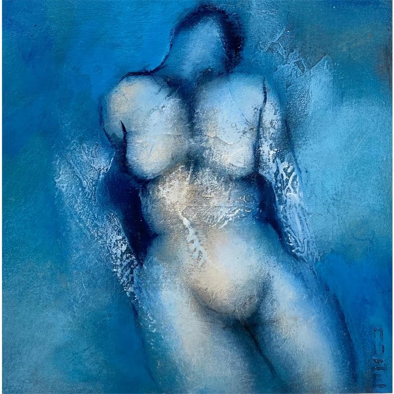 Painting Tête renversée by Muze | Painting Figurative Oil Nude