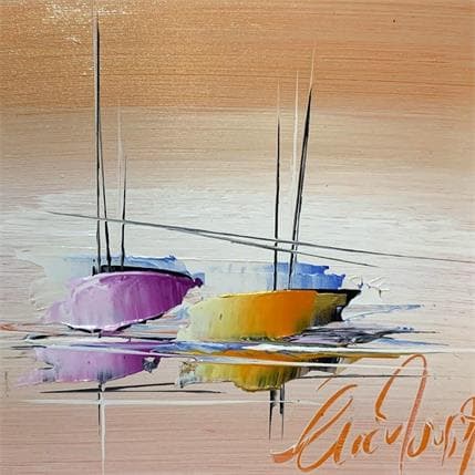 Painting A l'aube by Munsch Eric | Painting Abstract Oil Marine