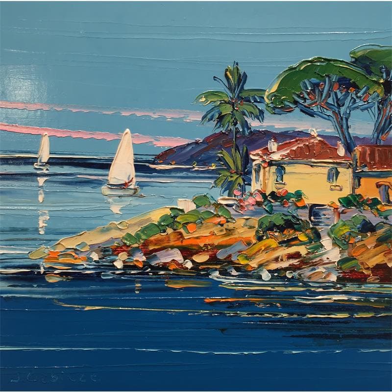 Painting Golf de Bodrum by Corbière Liisa | Painting Figurative Landscapes Oil