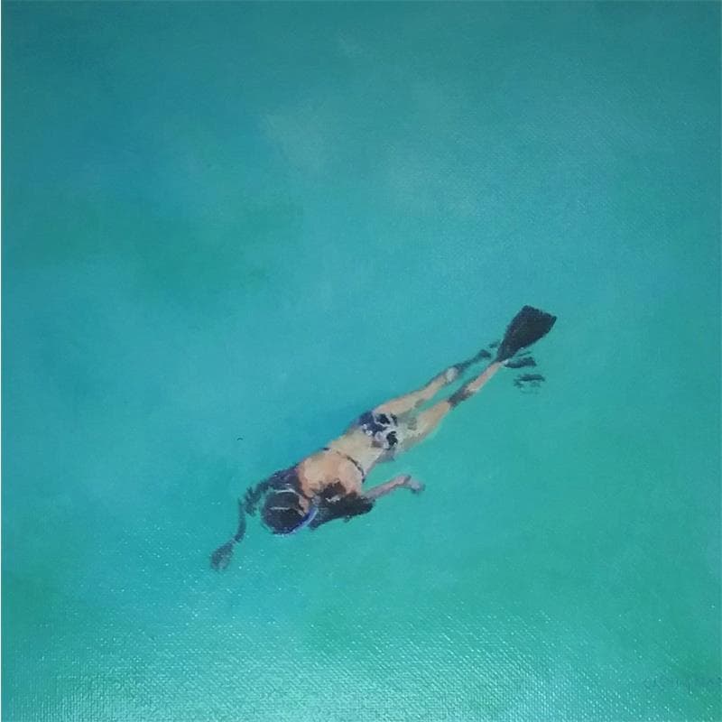 Painting Float 1 by Castignani Sergi | Painting Figurative Marine Life style Oil Acrylic
