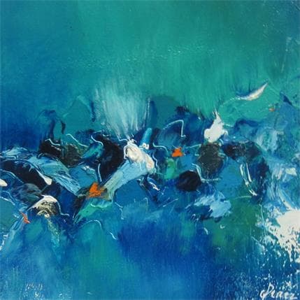 Peinture PROFONDEURS par Perez Geneviève | Tableau Abstrait Huile minimaliste