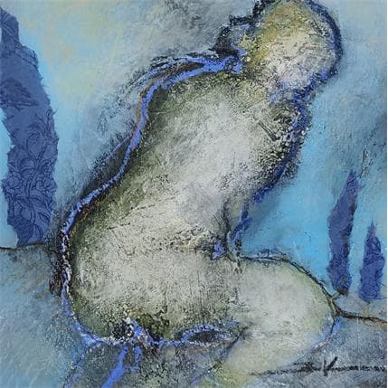 Peinture Sous l'eau turquoise par Kerbastard Béatrice | Tableau Figuratif Acrylique nu