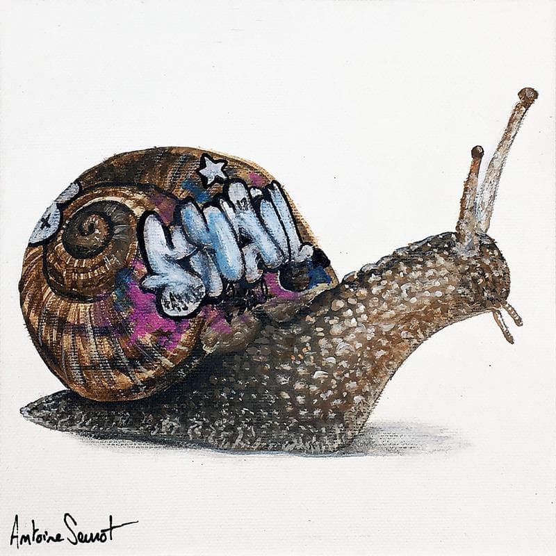 Painting Escargot graff by Seurot Antoine | Painting Figurative Acrylic Animals