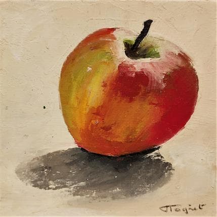 Painting Pomme by Tognet | Painting Figurative Oil still-life