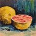 Painting Pamplemousse by Tognet | Painting Figurative Still-life Oil