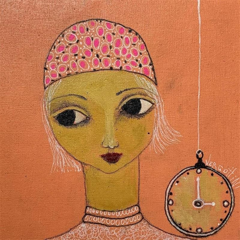 Painting Tiempo en rosa by Vergottini Paola | Painting Naive art Acrylic Life style, Portrait