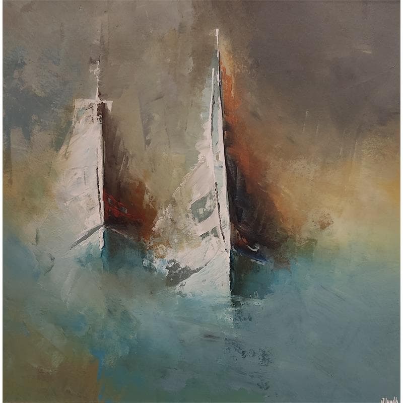 Painting Togetherness 2 by Lundh Jonas | Painting Figurative Acrylic Marine