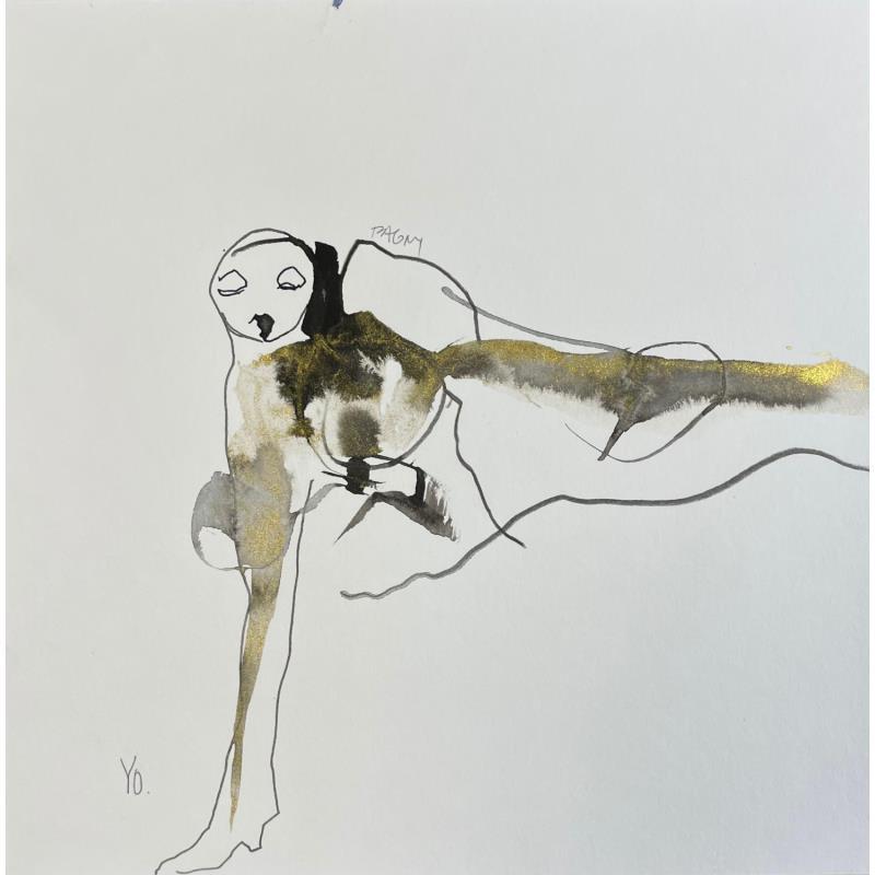 Peinture Cadavre exquis par YO&CO | Tableau Figuratif Minimaliste, Noir & blanc, Nu