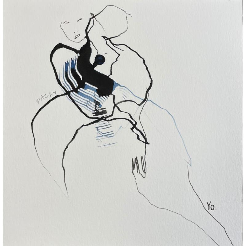 Painting Cadavre exquis 4 by YO&CO | Painting Figurative Nude Minimalist Black & White