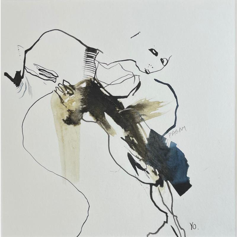Painting Cadavre exquis by YO&CO | Painting Figurative Nude Minimalist Black & White