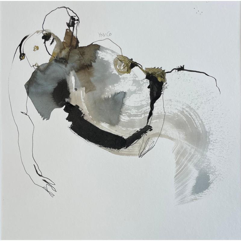 Peinture Cadavre exquis 13 par YO&CO | Tableau Abstrait Noir & blanc