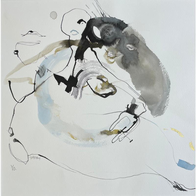 Peinture Cadavre exquis par YO&CO | Tableau Abstrait Noir & blanc