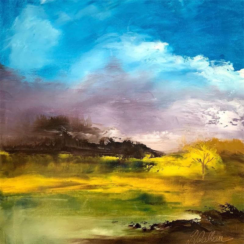 Gemälde C'est le printemps von Dalban Rose | Gemälde Art brut Landschaften Öl