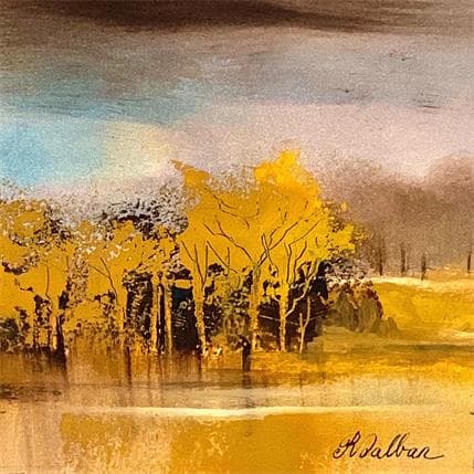 Painting Espoir du matin by Dalban Rose | Painting Raw art Oil Landscapes