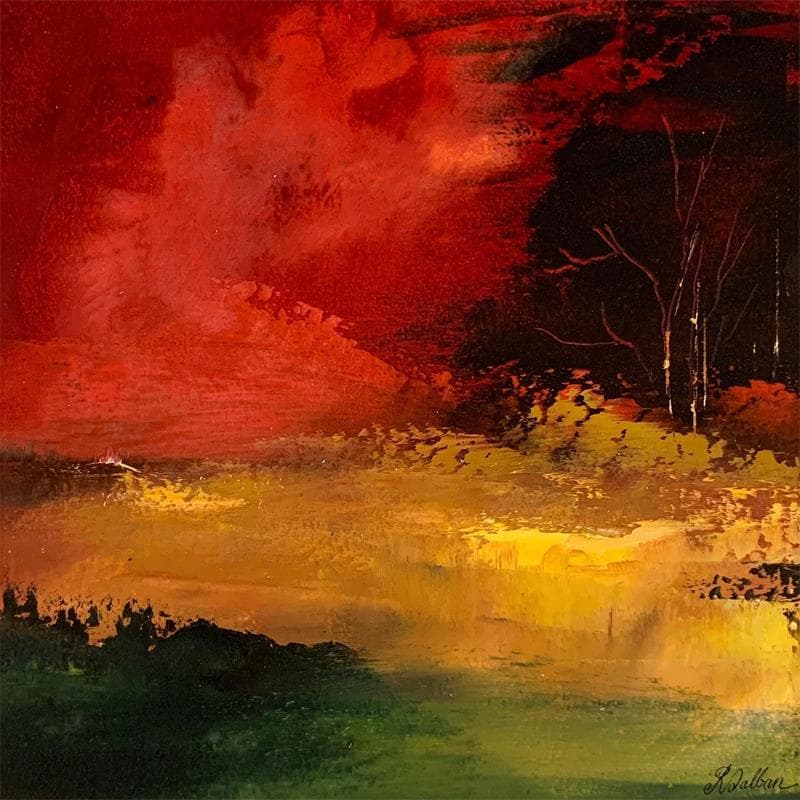 Painting Minuit by Dalban Rose | Painting Raw art Oil Landscapes