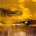 Peinture Soleil 2 par Dalban Rose | Tableau Art Singulier Paysages Huile