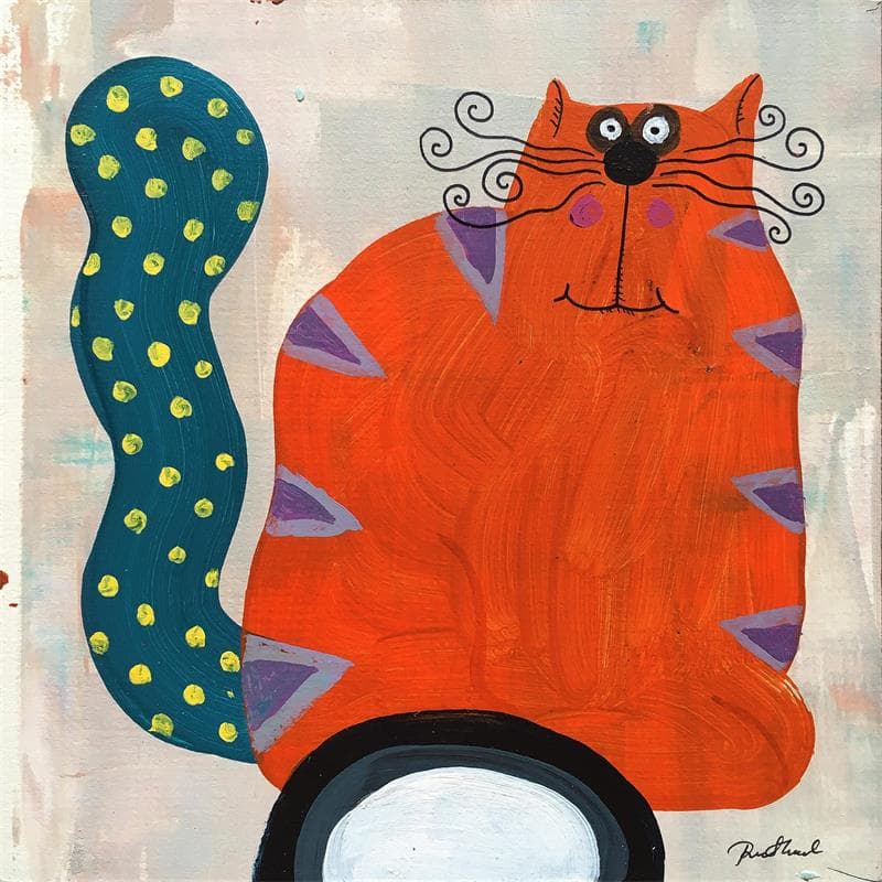 Peinture Cat 4 par Krol Pawel | Tableau Figuratif Mixte animaux