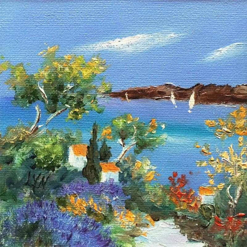 Peinture Côte d'Azur par Lyn | Tableau Figuratif Paysages Huile