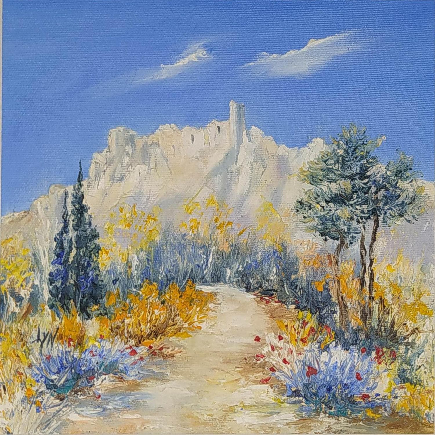 ▷ Peinture paysage provençal par Lyn