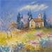 Painting Chapelle dans les fleurs by Lyn | Painting Figurative Landscapes Oil