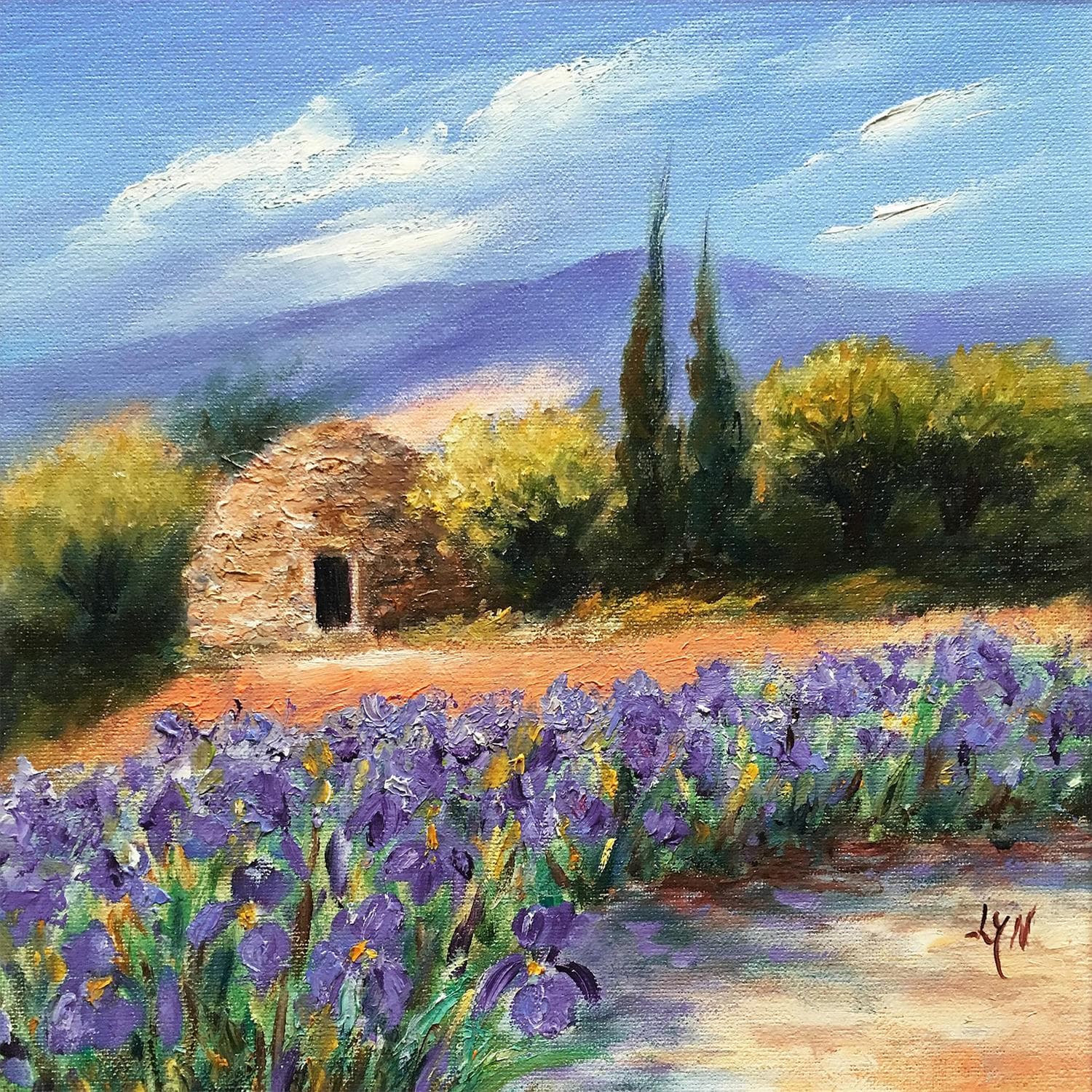 Peintures A L Huile Huileborie Aux Iris Par Lyn Carre D Artistes