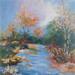 Peinture Rivière d'automne par Lyn | Tableau Figuratif Paysages Huile