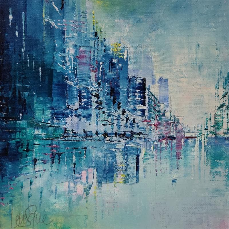 Painting Lumière marine by Levesque Emmanuelle | Painting Abstract Oil Urban
