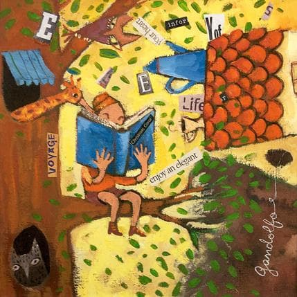 Painting Lectura silvestre by Gandolfo Cécilia | Painting Illustrative Mixed Life style