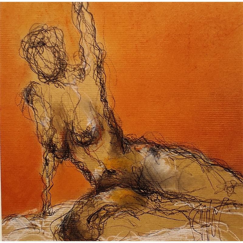 Painting Aimée by Sahuc François | Painting Figurative Nude Acrylic