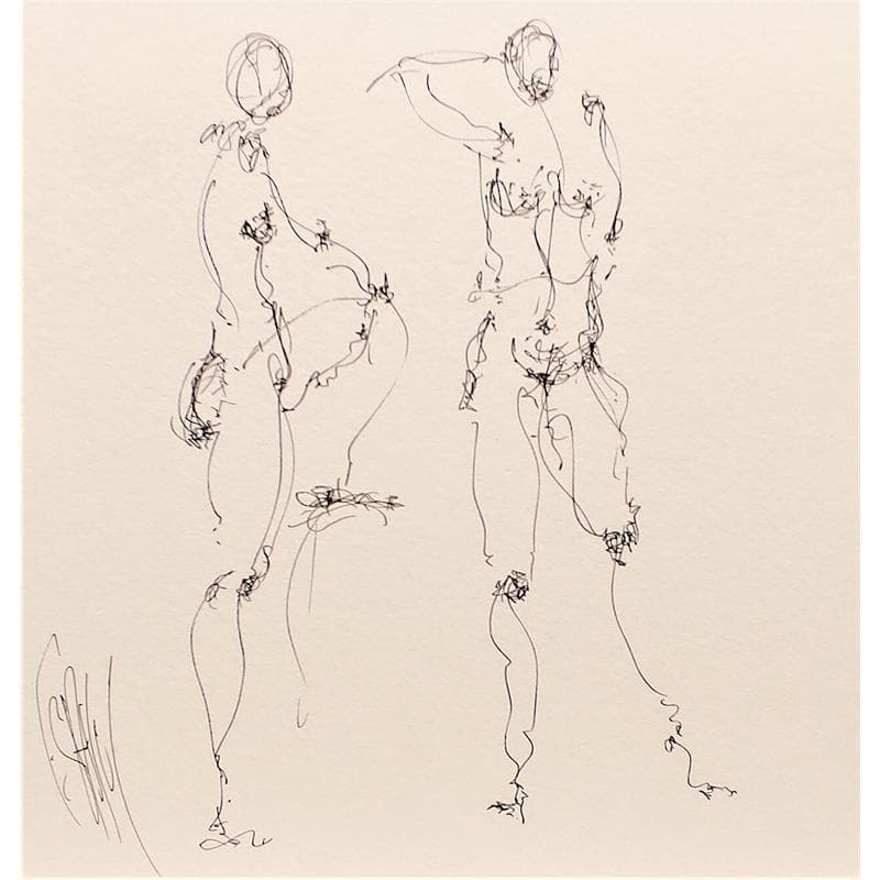 Painting Sonia by Sahuc François | Painting Figurative Nude Acrylic