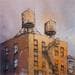 Gemälde Water towers von Graffmatt | Gemälde Street art Urban Acryl