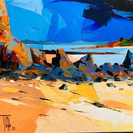 Painting Plage et rochers by Tual Pierrick | Painting
