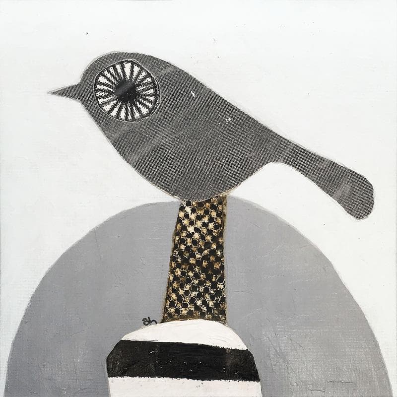 Gemälde Bird von Lastrina Suzanne | Gemälde Naive Kunst Acryl Tiere