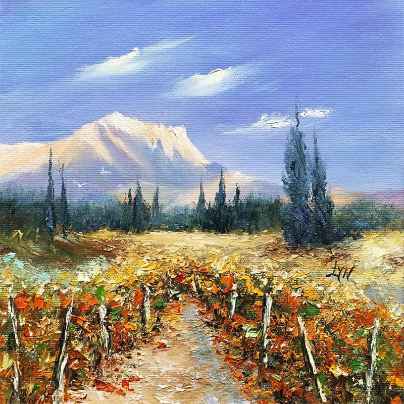 Painting Vignoble aixois by Lyn | Painting Figurative Landscapes Oil