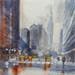 Gemälde NYC crossing von Jones Henry | Gemälde Figurativ Urban Aquarell