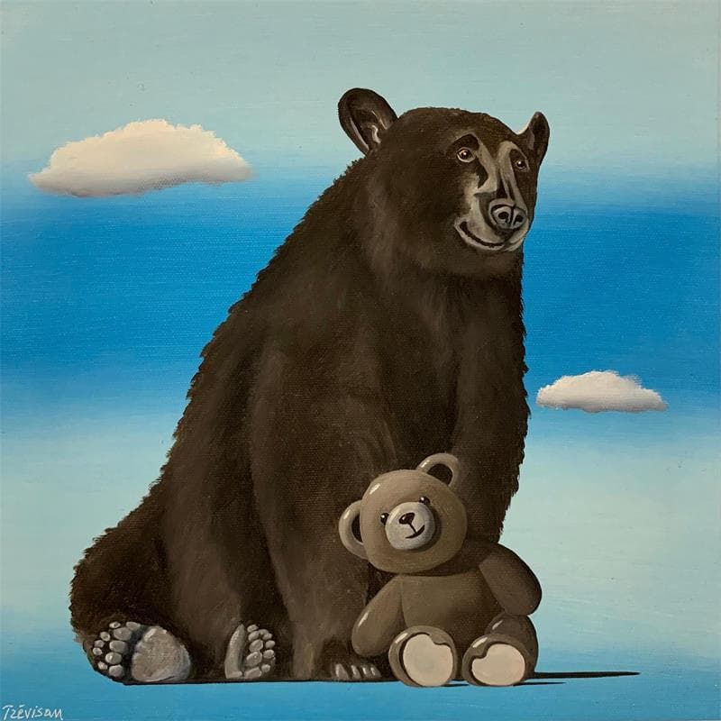 Painting Mother bear by Trevisan Carlo | Painting  Oil