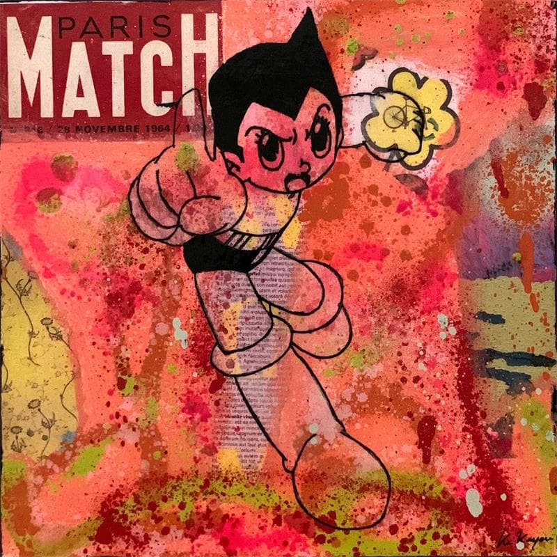 Peinture Astro Boy  par Kikayou | Tableau Figuratif Graffiti, Huile Icones Pop, Portraits