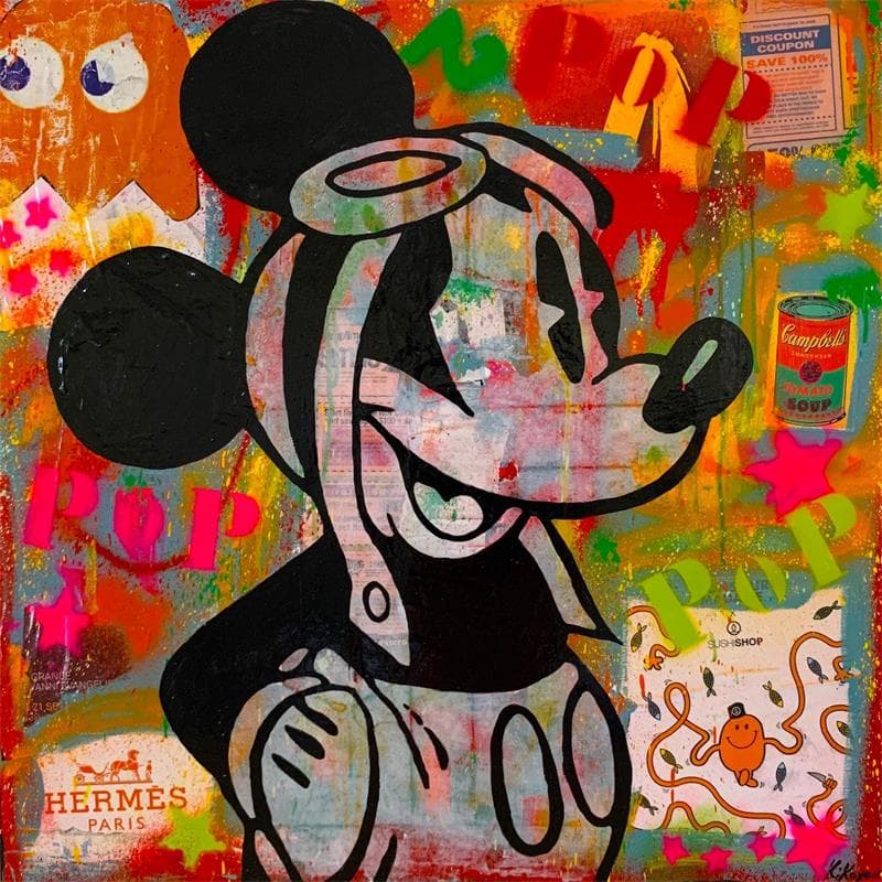 Gemälde Mickey von Kikayou | Gemälde Graffiti
