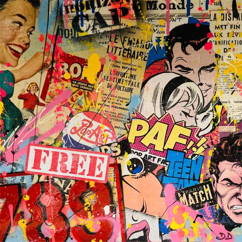 Painting FREE N°1 by Drioton David | Painting Pop-art Acrylic Pop icons