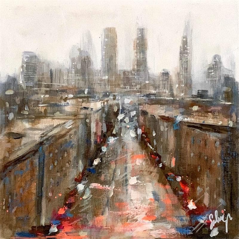 Painting Chinatown by Solveiga | Painting Impressionism Urban Acrylic