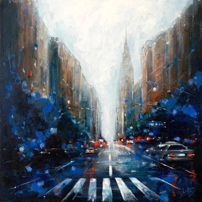 Painting Blue Moments by Solveiga | Painting Acrylic