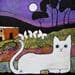 Painting Gato nocturno by Arias Parera Almudena | Painting Figurative Animals Acrylic