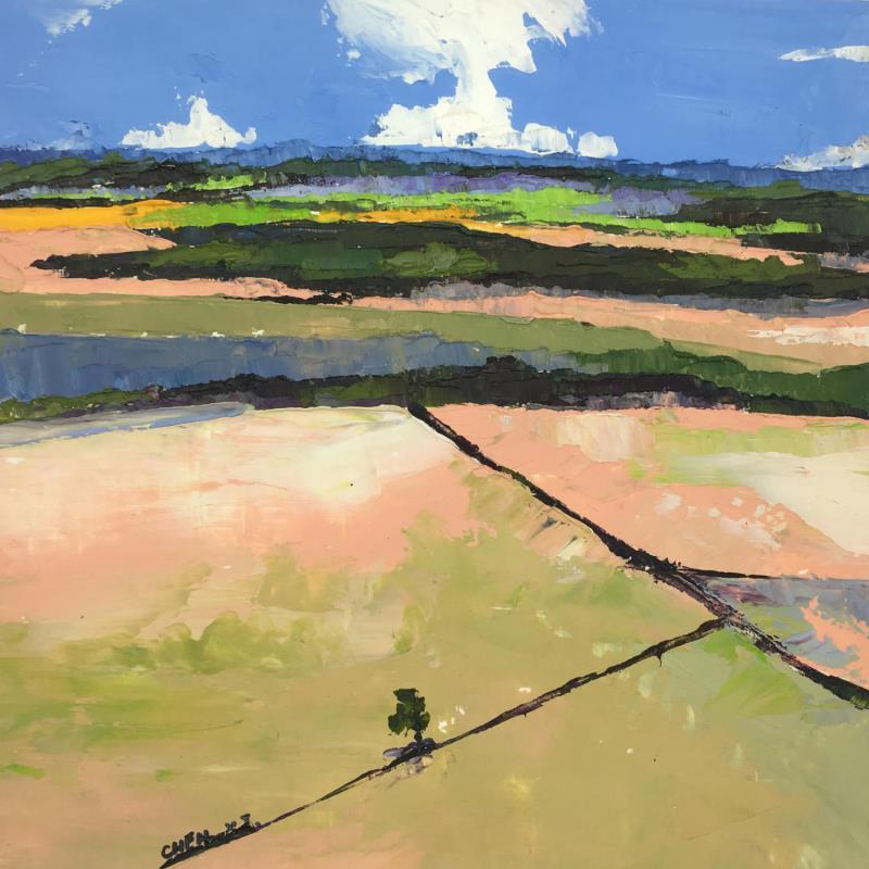 Painting Vue sur la Tour d'Aigues by Chen Xi | Painting Abstract Landscapes Oil