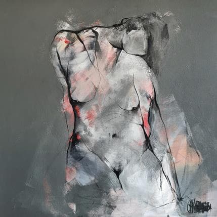 Painting Rouge baisers by Chaperon Martine | Painting Figurative Mixed Nude