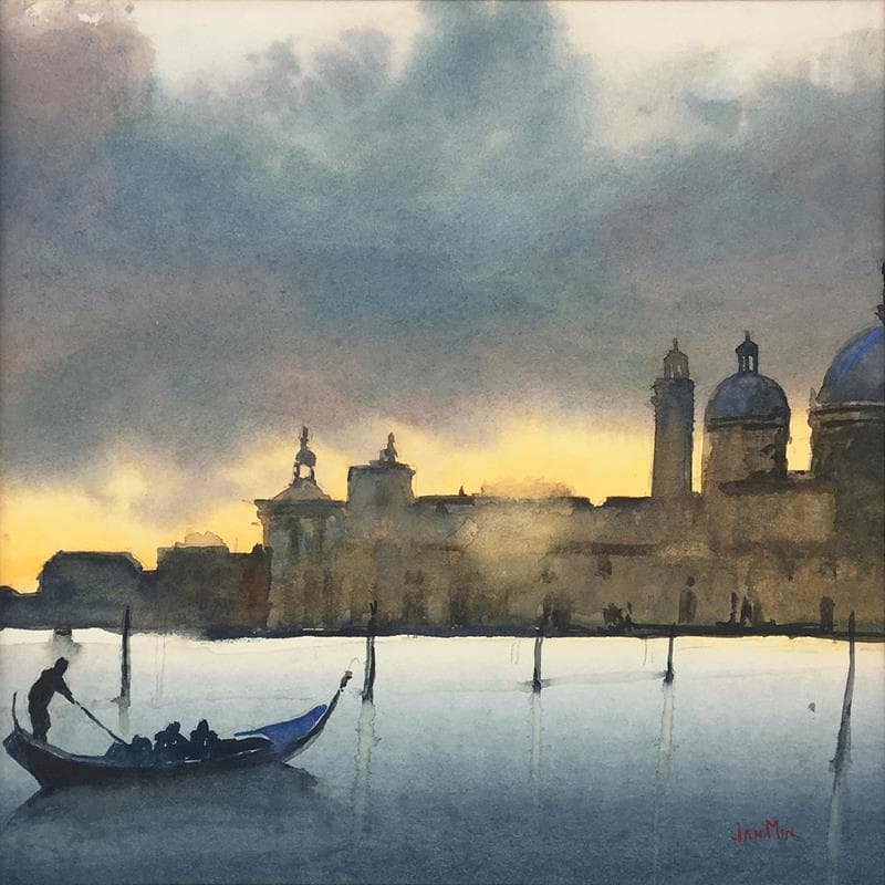 Peinture Venice par Min Jan | Tableau Figuratif Aquarelle Vues marines