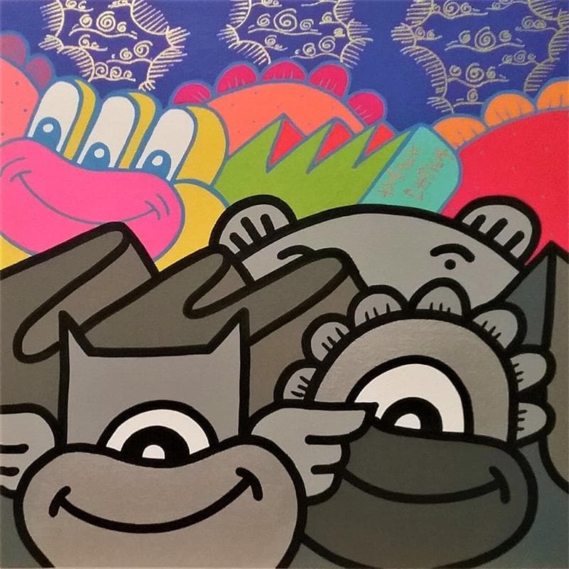 Painting Arrière plan de couleur by Hank China | Painting Pop art Acrylic Pop icons