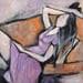 Painting Femme sur canapé by Signamarcheix Bernard | Painting Figurative Mixed Life style