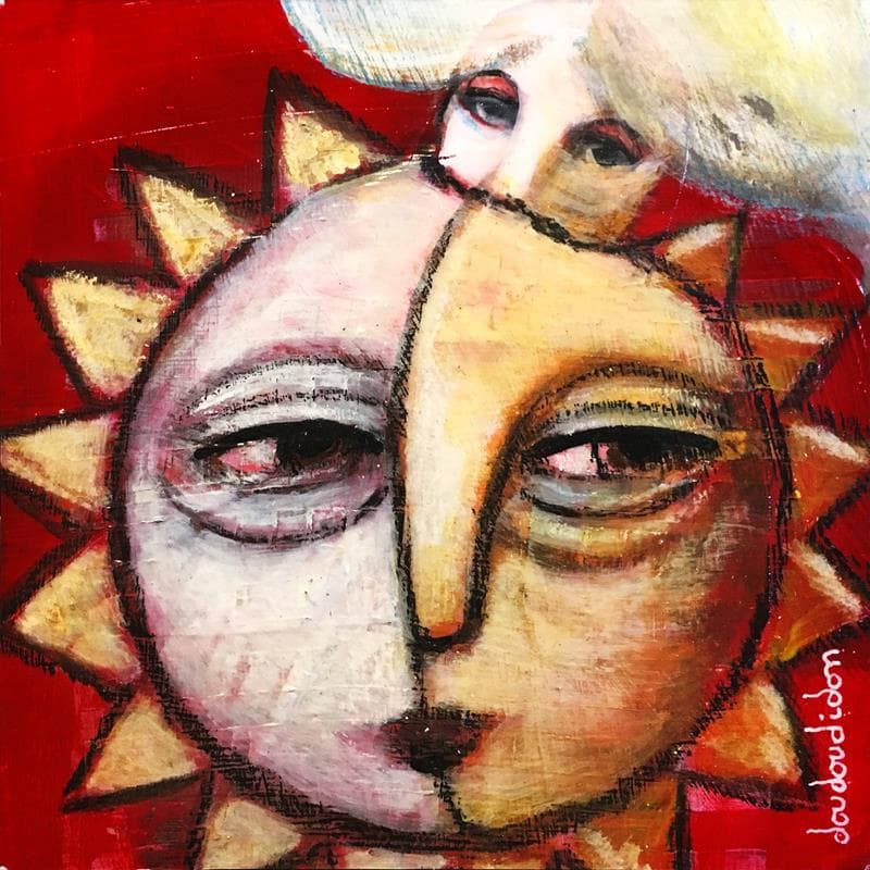 Painting Soleil heureux by Doudoudidon | Painting Raw art Mixed Life style