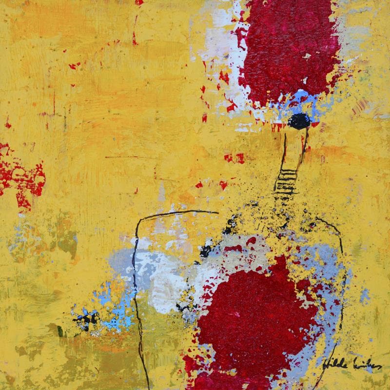 Painting N155 by Wilms Hilde | Painting Abstract Mixed Minimalist